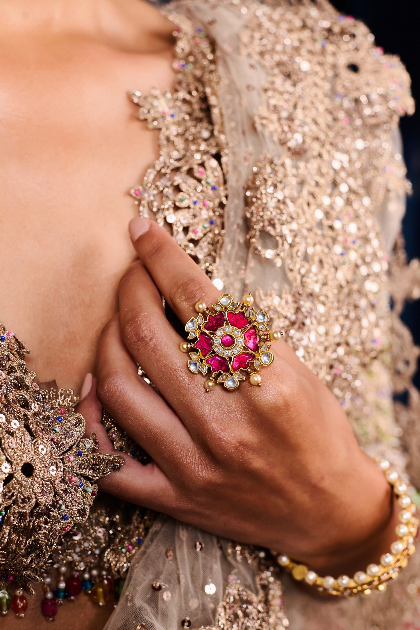 Floral Raani Ruby Ring