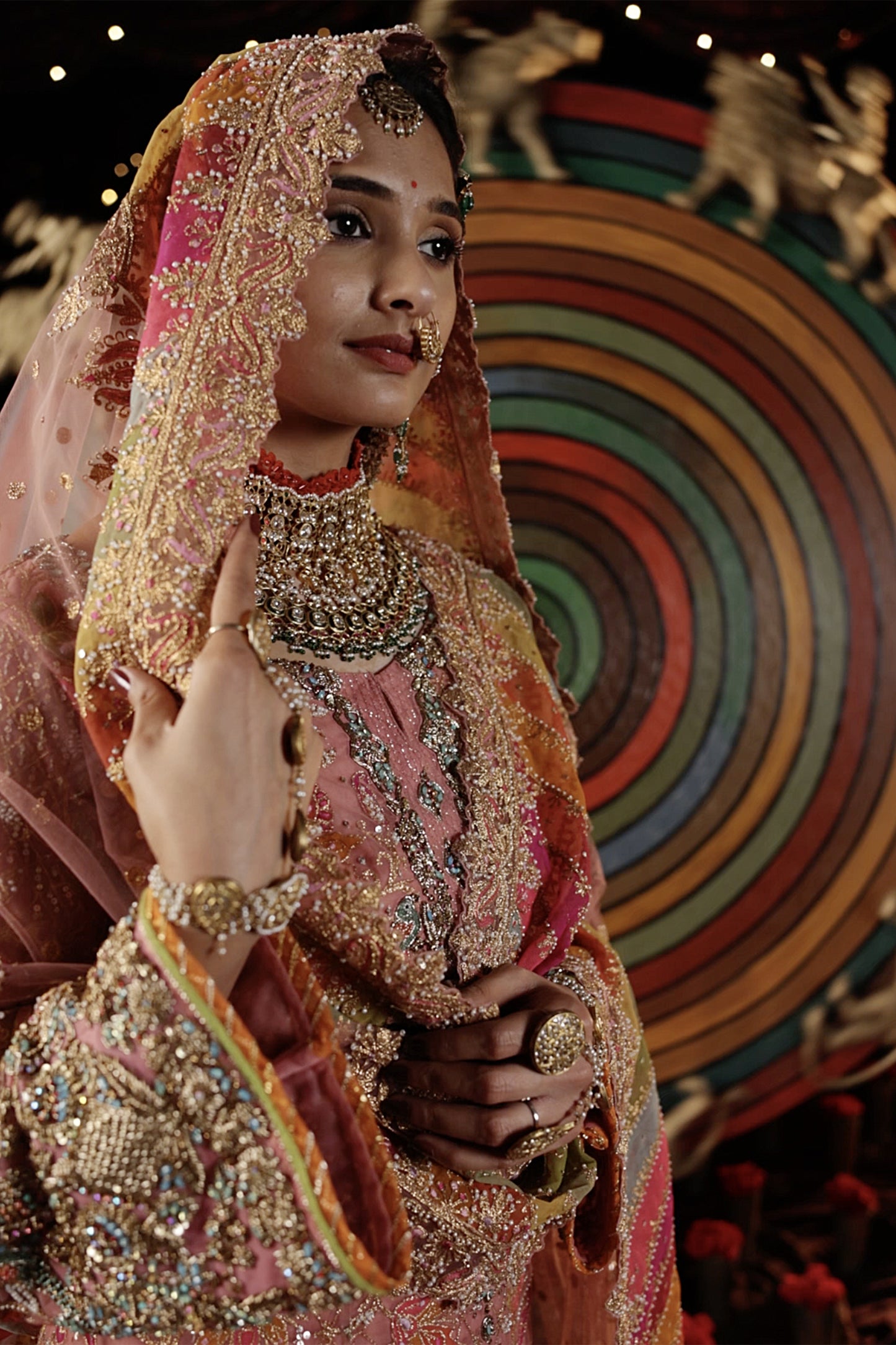 Earthy Pink Tulle Kurta