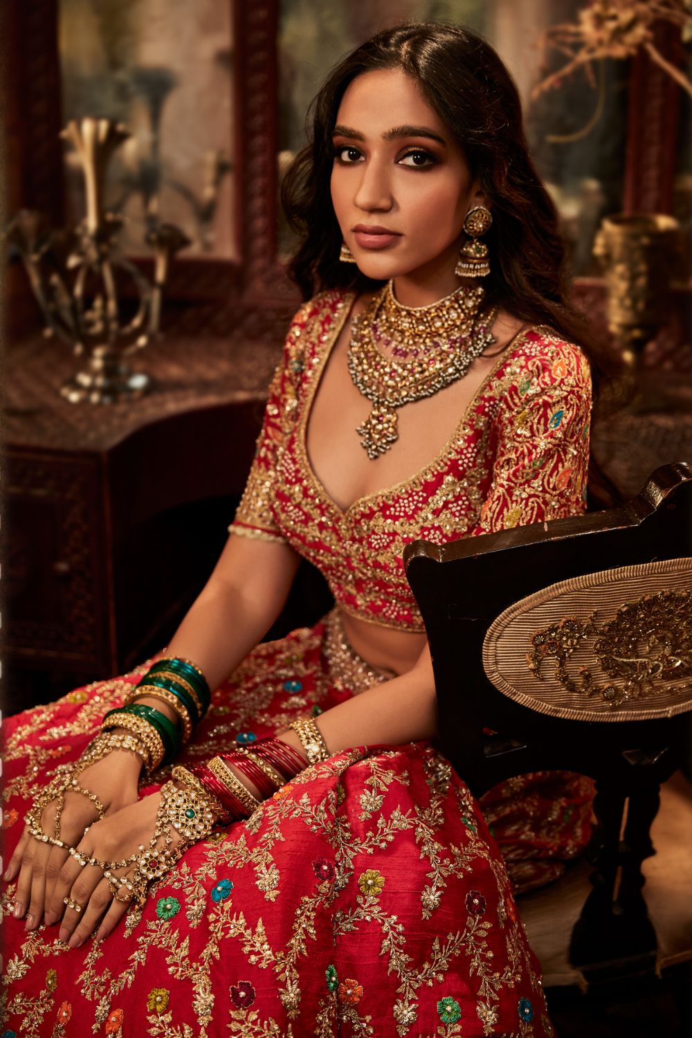 Buy Cherry Red Raw Silk Lehenga Set with Resham Embroidery KALKI Fashion  India