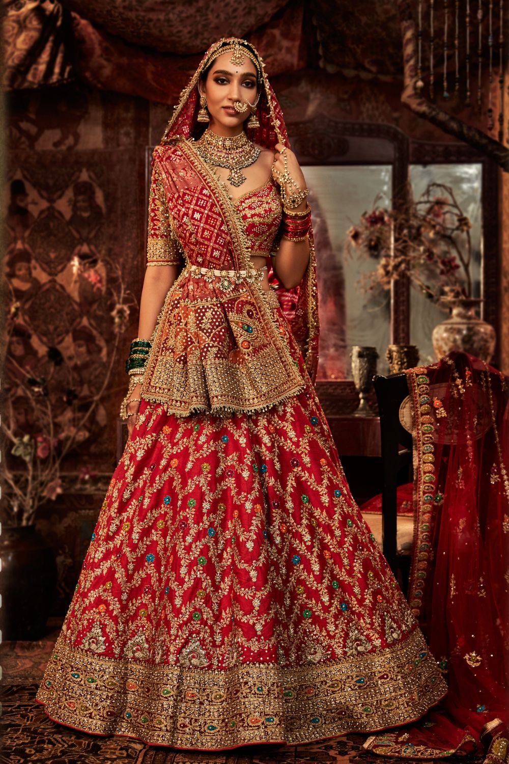 Bollywood Neha Kakkar Wear Red Wedding Lehenga Choli – Cygnus Fashion