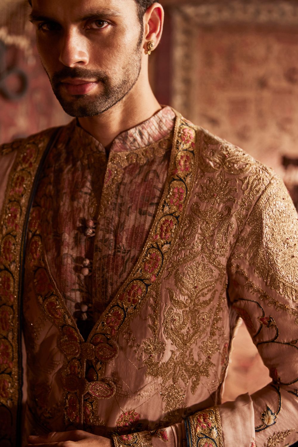 Ashes of rose hued Sherwani