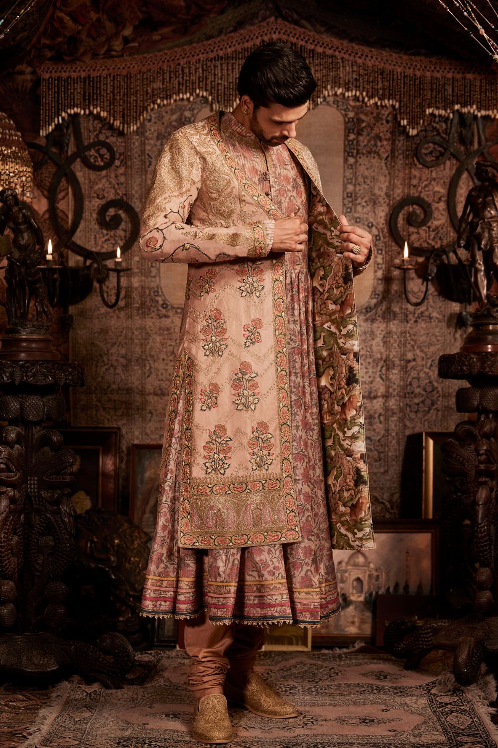 Ashes of rose hued Sherwani