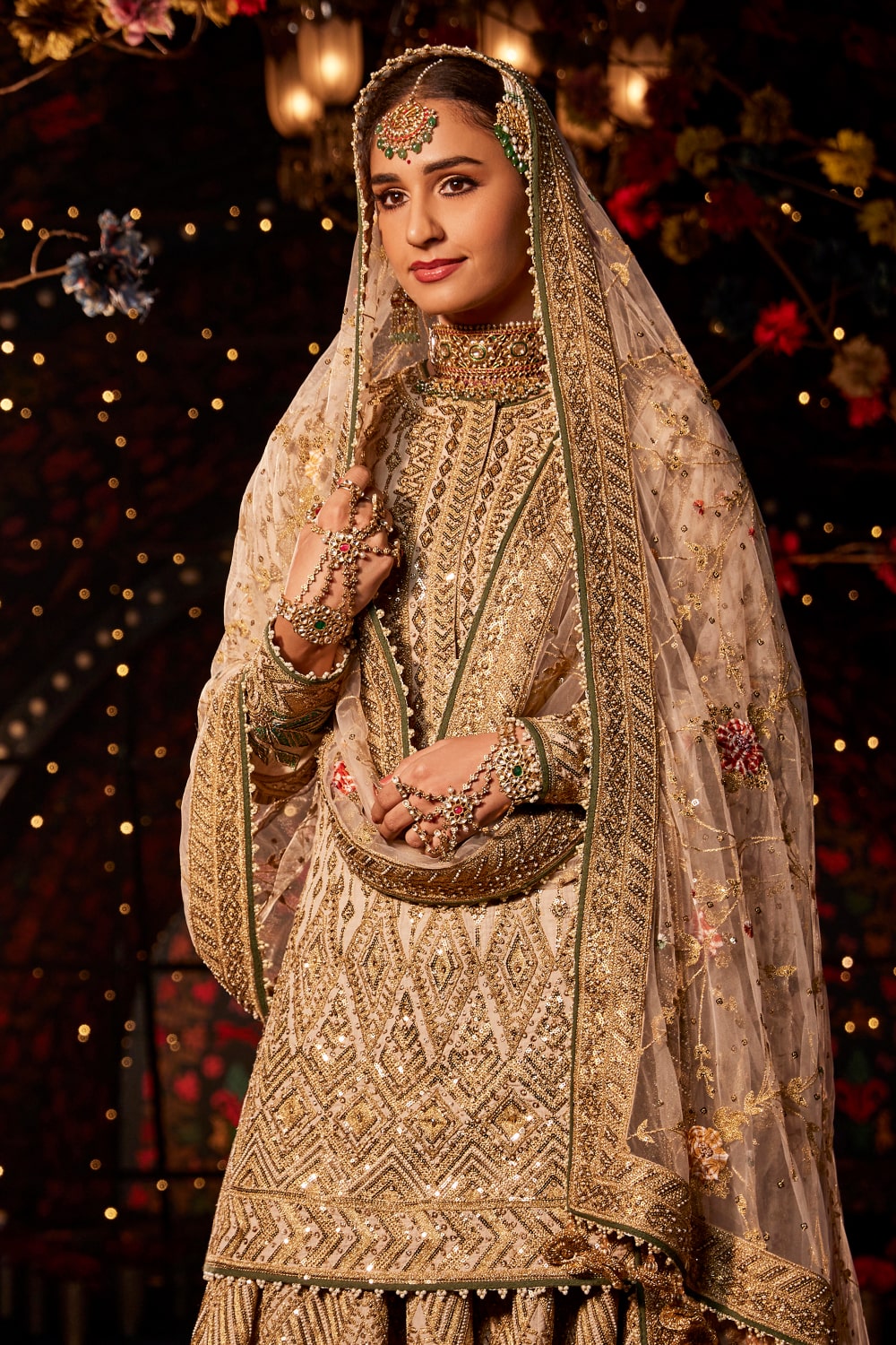 Ivory Sequin Sharara Set