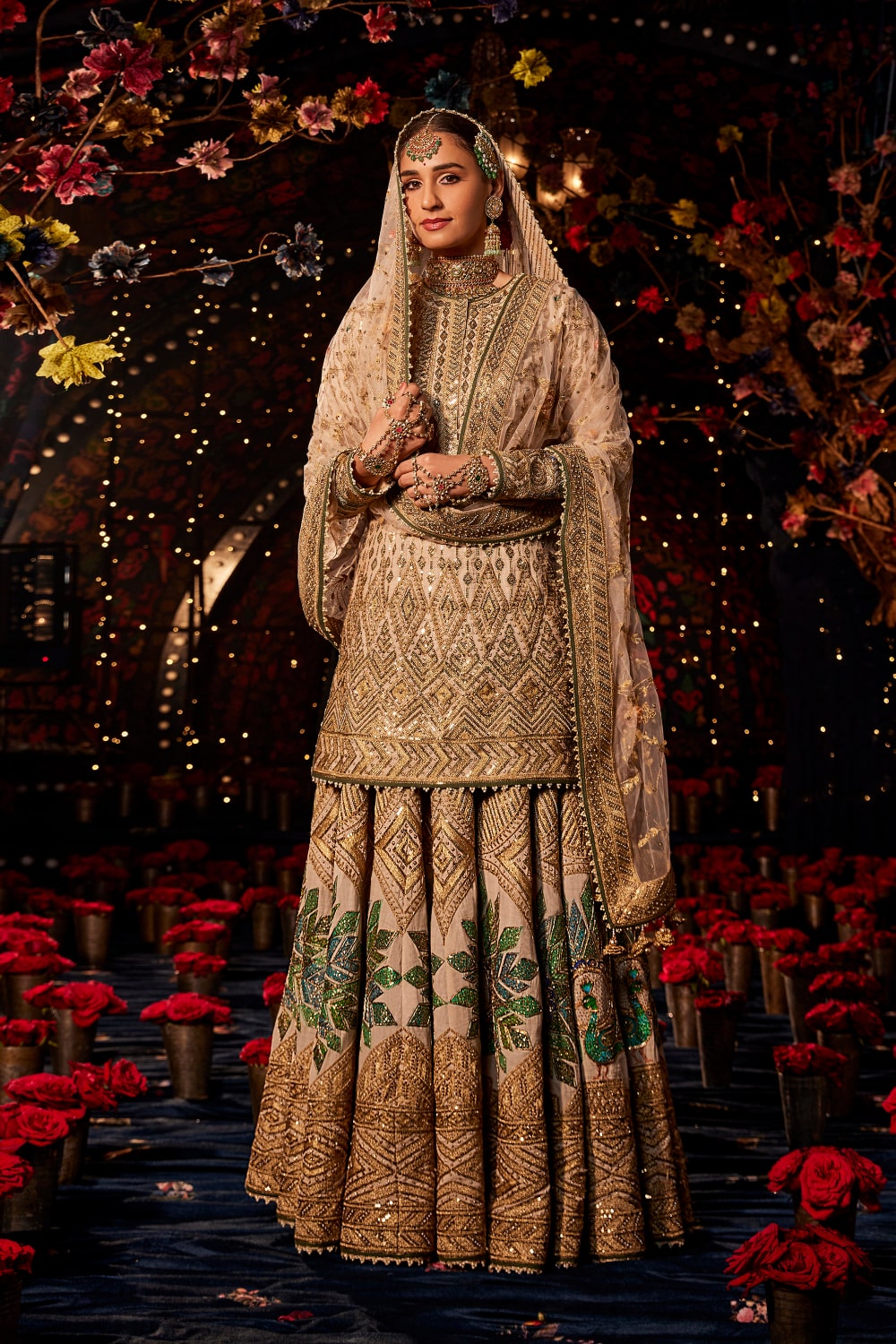 Ivory Sequin Sharara Set