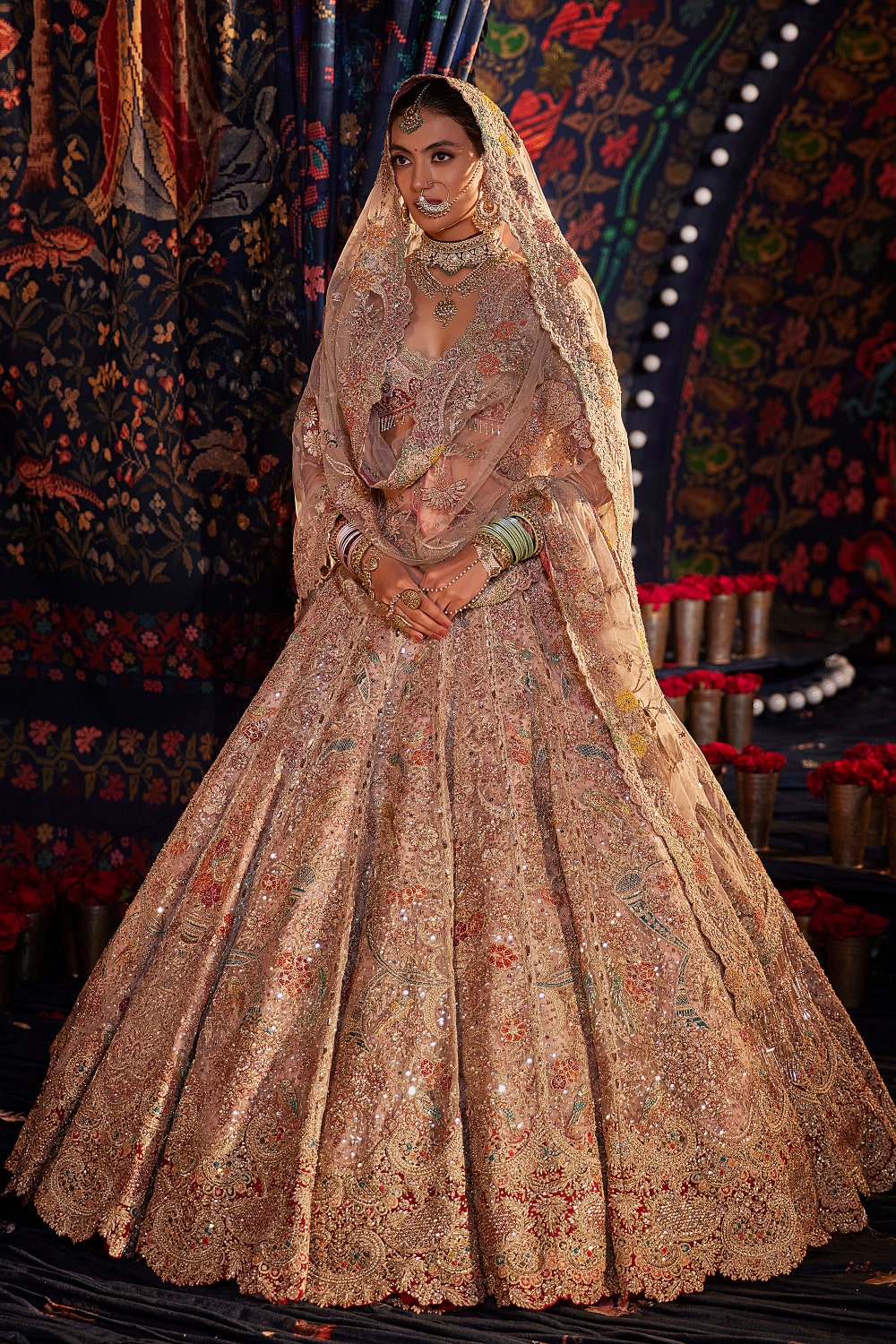 Pale Powder Pink Cornucopia Lehenga Set