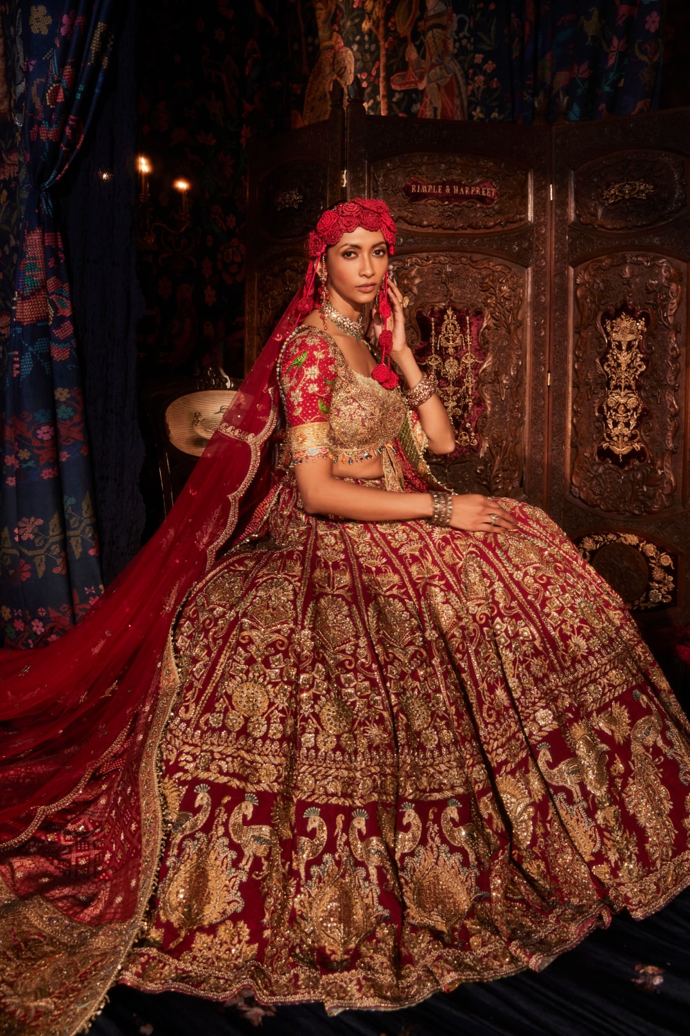 Rimple & Harpreet Maroon Bridal Lehenga! – TheClothingRental