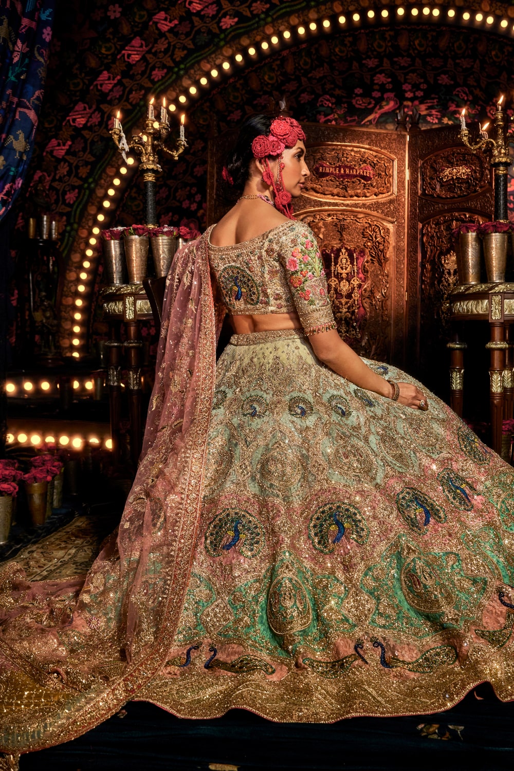 Embroidered Georgette Lace Work Bridal Lehenga Choli, Size: Free Size at Rs  3999 in Gurgaon